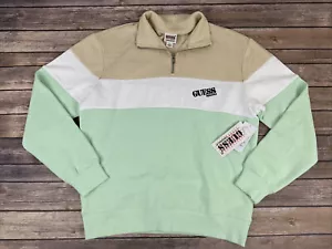 Guess Originals Sweater Mens Size S Half Zip Colorblock Fleece Lined New - Picture 1 of 13