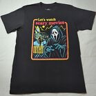 Ghost face: Icon of Halloween - "Lets watch scary movies" black T-shirt Medium 