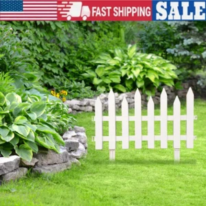 Garden Stake Picket Fences Decorative Garden Panel Fence with Stakes for Home - Picture 1 of 12