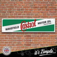 Retro Wakefield Castrol Motor Oil Banner Garage Workshop PVC Trackside Sign