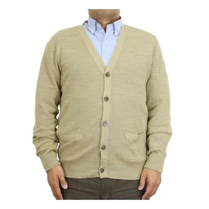 Polo Ralph Lauren Algodón Lino Tejido Waffle Cárdigan Suéter con Poni Caqui Tostado - Imagen 1 de 6