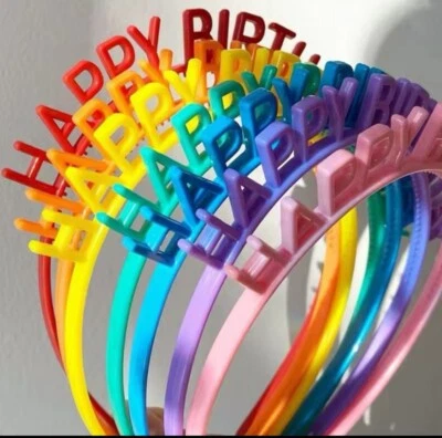 Happy Birthday buntes Stirnband PVC Party Buchstabe Haarschmuck Accessoire
