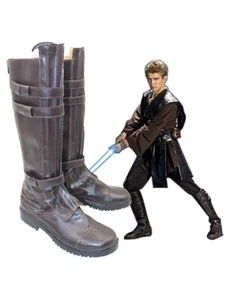 Star Wars Anakin Skywalker Shoes High Leg Boots Cosplay Costume Boots Halloween - Picture 1 of 4