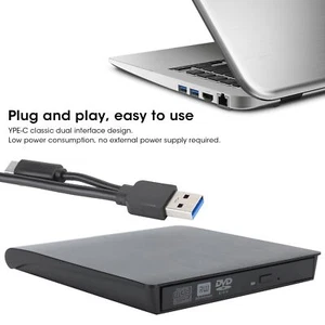 External Optical DVD Drive USB3.0 RW  Laptop Potable Optical Player Writer - Afbeelding 1 van 18