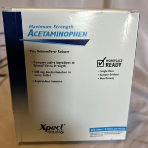 Maximum strength Acetaminophen By Expect first Aid. Aspirin Free. Ex. 11/23 - Picture 1 of 4