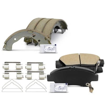 8x pastilhas de freio dianteiras e sapatas de freio traseiras para Honda Fit 2009-2013 2015-2020 - Imagem 1 de 4