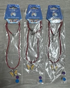 (LOTE DE 3) Collar Mariposa Shell-Magic Cambia de color AZUL Y MORADO al sol - Imagen 1 de 2