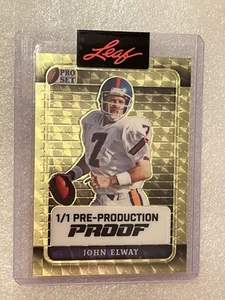 2023 Leaf Pro Set John Elway Gold Vinyl 1/1 Pre-Production PROOF - Picture 1 of 2