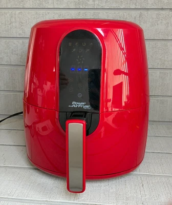POWER Air Fryer Elite 5.5 Qt. Model # GLA-716 ~ Red ~ Tested EXC ~ w/Recipe Book - Image 1 of 4