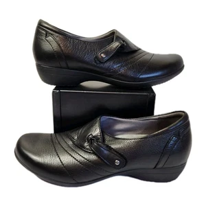 Dansko 38 Womens Franny Napa Leather Slip-On Loafers US 7.5/8 Black Comfort Shoe - Picture 1 of 20