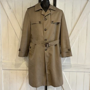 Vintage Christian Dior Monsieur Trench Coat Size 40R Tan Beige Wool USA Made  - Picture 1 of 11