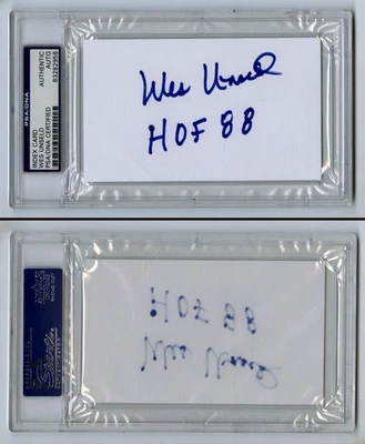 Wes Unseld SIGNED 3x5 Index Card Washington Bullets + HOF 88 PSA/DNA AUTOGRAPHED - Image 1 of 3
