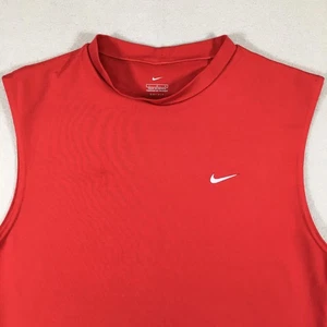 Nike Shirt Herren Large Rot Ärmellos Dri-FIT Sport Kompression Training Oberteil - Bild 1 von 15