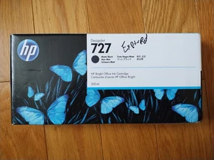 2024 GENUINE HP #727 MATTE BLACK 300ml INK CARTRIDGE C1Q12A DESIGNJET T920-T2500 - Picture 1 of 1