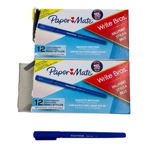 24 bolígrafos Paper Mate tinta azul bolígrafos Write Bros. Punto medio - Imagen 1 de 8
