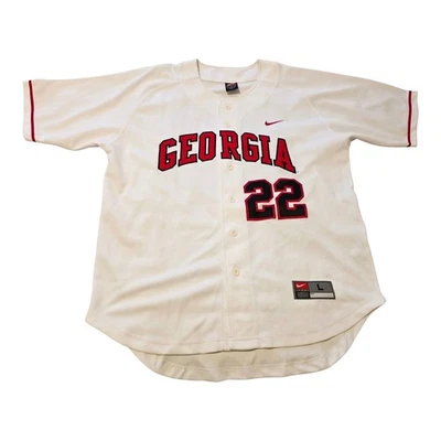 Georgia Bulldogs Nike Baseball Jersey #22 Men's Sz Large Preowned White - Image 1 of 2