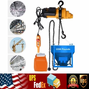 1 Tonne Elektro Kettenzug Seilwinde mit 13FT 20Mn2 Kette Draht Fernbedienung 110V - Bild 1 von 20