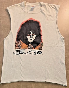 ERIC CARR TRIBUTE Kiss Cotton Hanes Large cut-off Vintage Tee - Picture 1 of 8