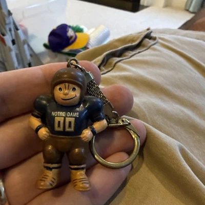 Vintage 1987 Lil' Sports Brat University of Notre Dame Irish Football Keychain🏈 - Image 1 of 4