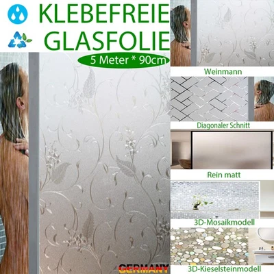 Fensterfolie Selbstklebend Sichtschutz Statisch Fenster Glasfolie  Selbsthaftend - Bild 1 von 4