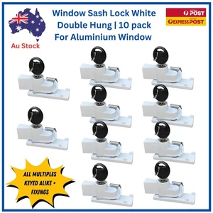 Aluminium Window Double Hung Sash Lock – White Key Lock | 10 pack - Foto 1 di 4