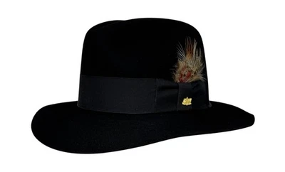 Sombrero Fedora Stetson Sovereign “Temple” de fieltro de piel negra talla 6 7/8 Foto 1 de 4