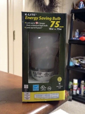 NEW K-lite  Energy Saving 75 Watt Bulb 1100 Lumens Light Bulb  FREE SHIP - Image 1 of 4