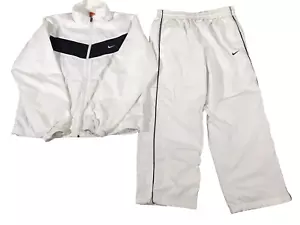 Nike Women’s L Tracksuit The Athletic Dept Vtg Full Zip White Black *Read* - Picture 1 of 23