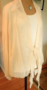 Anthropologie Angel of the North Cream Open Waterfall Super Soft Cardigan Sz S - Picture 1 of 12