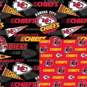 Kansas City Chiefs Cotton Fabric NFL Football Officially Licensed 100% Cotton - Picture 1 of 3