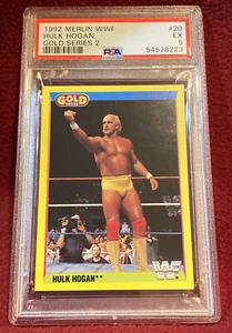 1992 Merlin Gold Series WWF 2 Hulk Hogan #20 PSA 5 Pop 2 WWE WCW NWO HULKAMANIA - Picture 1 of 5