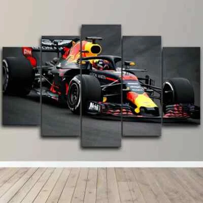 F1 Fórmula 1 Carreras Coche Deportivo 5 Piezas Panel Lienzo Pared Arte Impresión Foto Decoración Foto 1 de 3