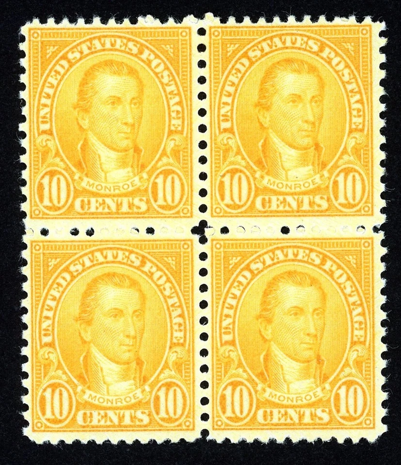 Stamps United States, Scott # 642 Mint block of 4, top pair VLH, bottom pair NH - Image 1 of 1
