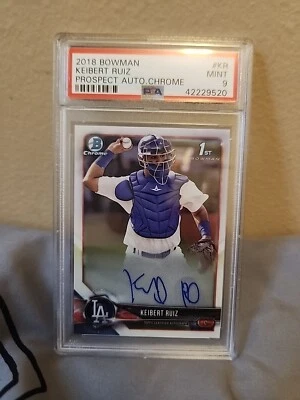 2018 Bowman Chrome Keibert Ruiz Rookie Auto # KR PSA 9 - Image 1 of 2