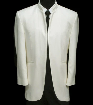 Chaqueta de Esmoquin Para Hombre Jean Yves Marfil Blanco Mandarín Cuello Nehru Boda 48R Foto 1 de 2