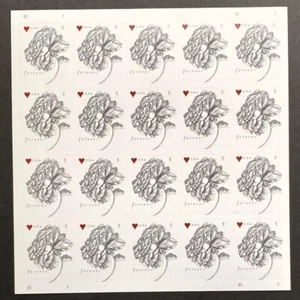 USA 2015 Stamps MNH Forever Vintage Rose WEDDING Love Plate Block Sheet of 20 - Picture 1 of 4