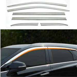 For Cadillac XT5 2017-23 Chrome Window Wind Visors Sun Rain Guard Vent Deflector - Picture 1 of 9