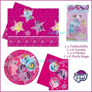 My Little Pony Party Tableware Pack Girls Birthday 6 Person Pack with Bags NEW - Picture 1 of 12