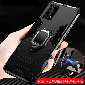 For Huawei P40 Pro P30 P20 Lite Magnetic Ring Holder Stand Armor Case Cover - Picture 1 of 15