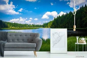 3D Kiefer Wald See Tapete Fototapete Ablösbar Selbstklebend 425 - Bild 1 von 3