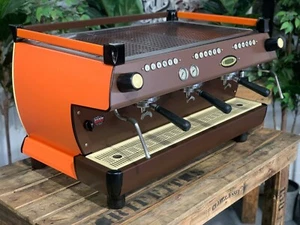 LA MARZOCCO GB5 3 GROUP ORANGE & BROWN ESPRESSO COFFEE MACHINE COMMERCIAL MAKER - Picture 1 of 12