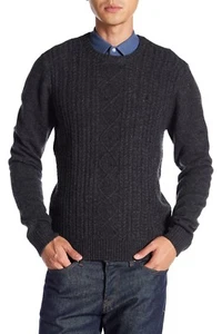 Original Pinguin Herren Fischer Cable Crew Pullover Wolle anthrazit grau groß - Bild 1 von 3