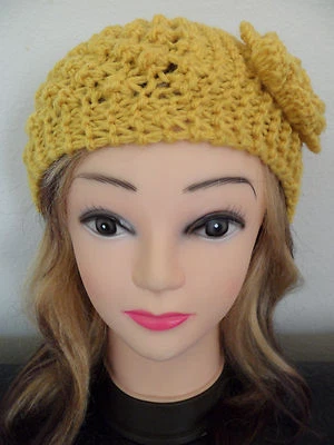 Knit Crochet Headband w/ flower ear warmer hairband head-wrap - Image 1 of 2