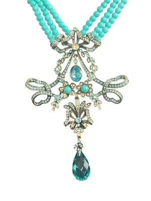 Collar Heidi Daus TERAPIA REAL Swarovski Cristal Color Turquesa Foto 1 de 4