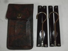 2 Vintage Pieghevole Da Viaggio Appendiabiti in ORIGINALE Rosso/Nero marmorizzato CASE WALLET