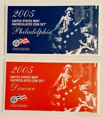2005 U.S. Mint Uncirculated Coin Set - Philadelphia & Denver Mints - 22 Coins - Image 1 of 4