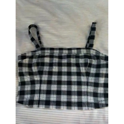 Camiseta sin mangas recortada a cuadros Hollister M Foto 1 de 3