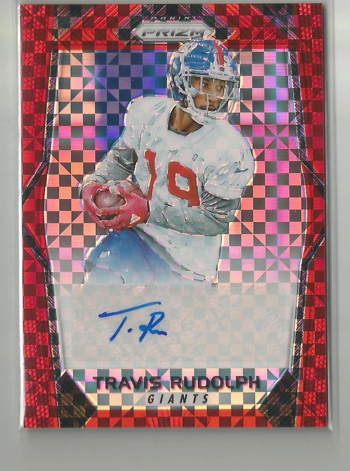 2017 Panini Prizm Travis Rudolph Red Power Auto Autograph Rookie RC #ed 24/ 49 - Image 1 of 1