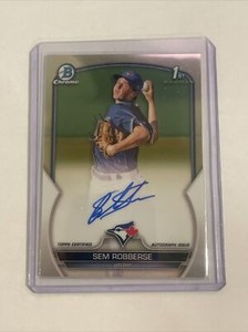 2023 Bowman Chrome Sem Robberse 1st Prospect Base Auto #CPA-SR Toronto Blue Jays