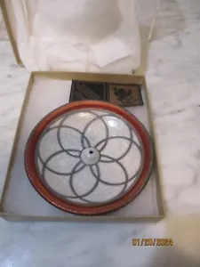 Raku Pottery Works Jeremy Diller Incense Burner Flower of Life Design USA Boxed - Picture 1 of 8
